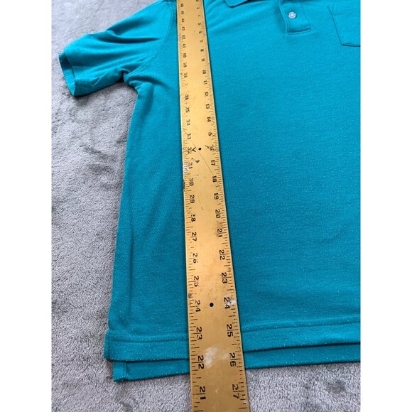Croft & Barrow Extra Soft Mens MediumTeal Polo Shirt Comfort Golf Polo - Picture 5 of 11